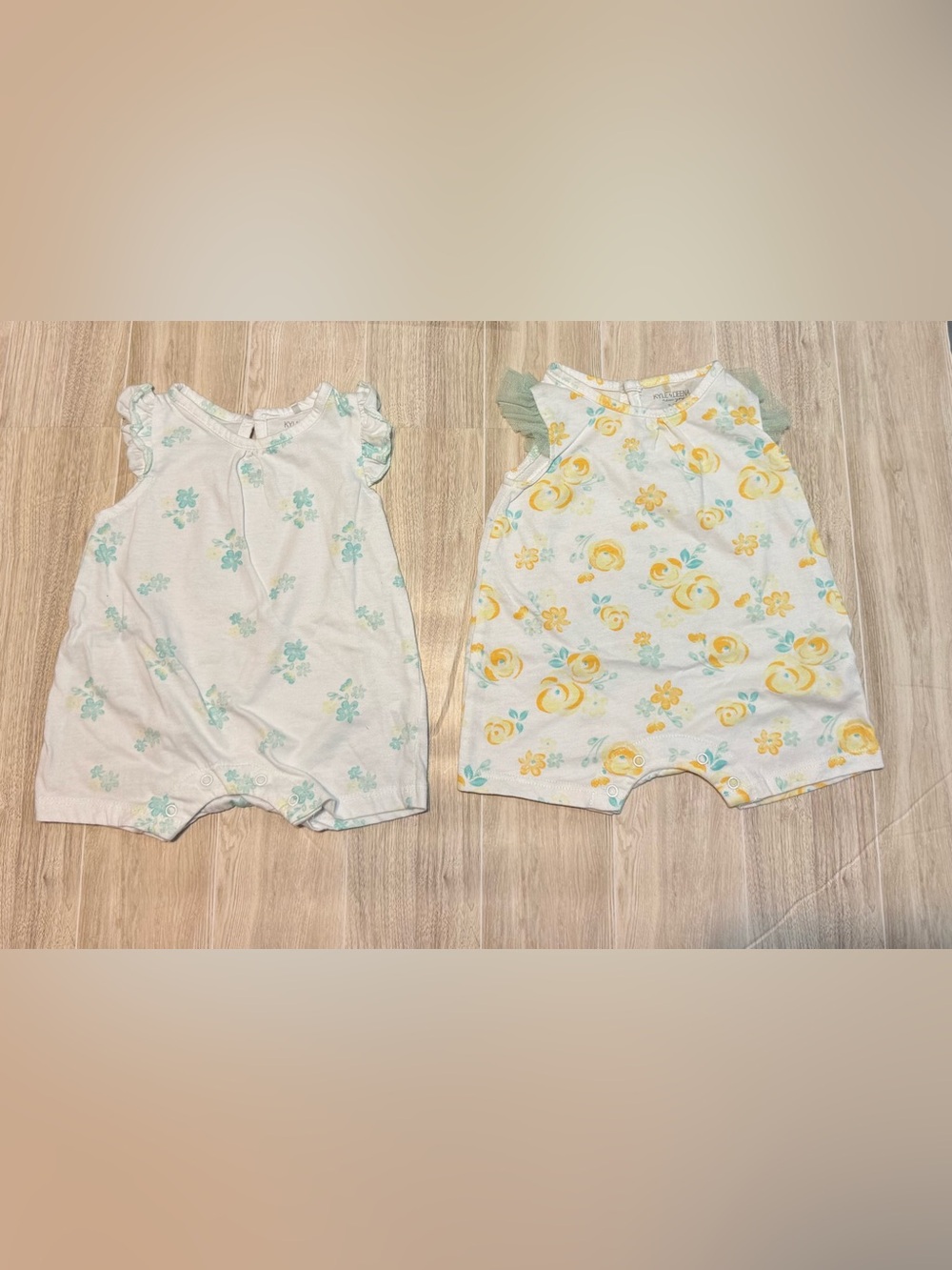 Kyle & Deena (set of 2) Floral Baby Romper - Soft 3-6M